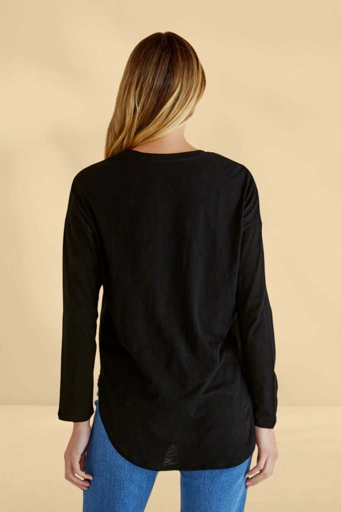 Betty Basics Megan Long Sleeve Top Black From BoxHill