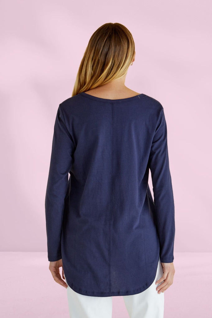 Betty Basics Megan Long Sleeve Top Navy From BoxHill