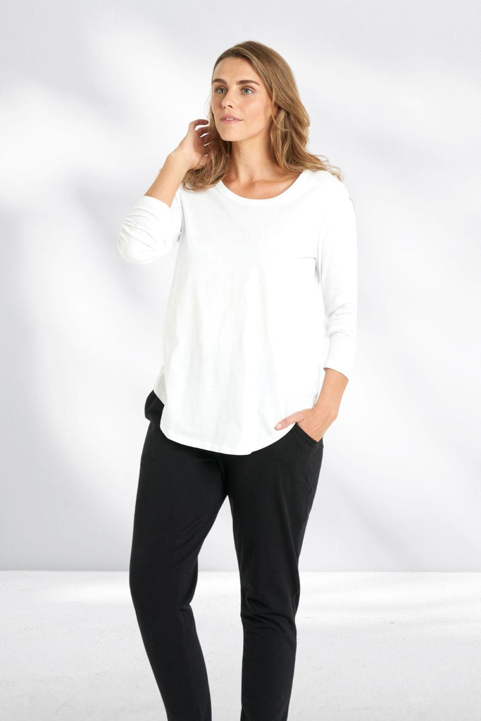 Betty Basics Megan Long Sleeve Top White From BoxHill