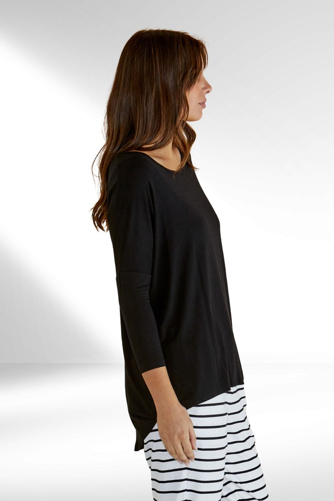 Betty Basics Milan 3/4 Sleeve Top Black From BoxHill