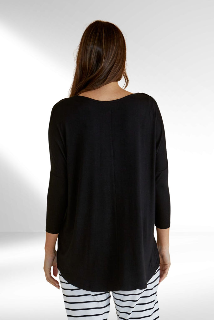 Betty Basics Milan 3/4 Sleeve Top Black From BoxHill