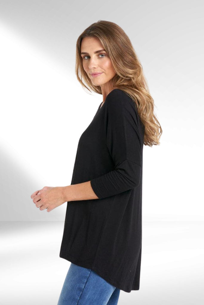 Betty Basics Milan 3/4 Sleeve Top Black From BoxHill