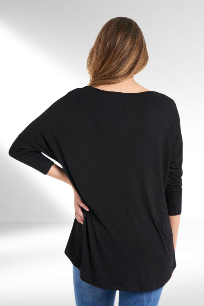 Betty Basics Milan 3/4 Sleeve Top Black From BoxHill