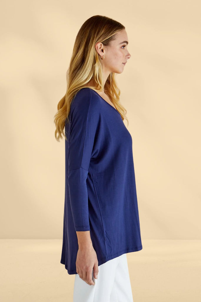 Betty Basics Milan 3/4 Sleeve Top Navy From BoxHill