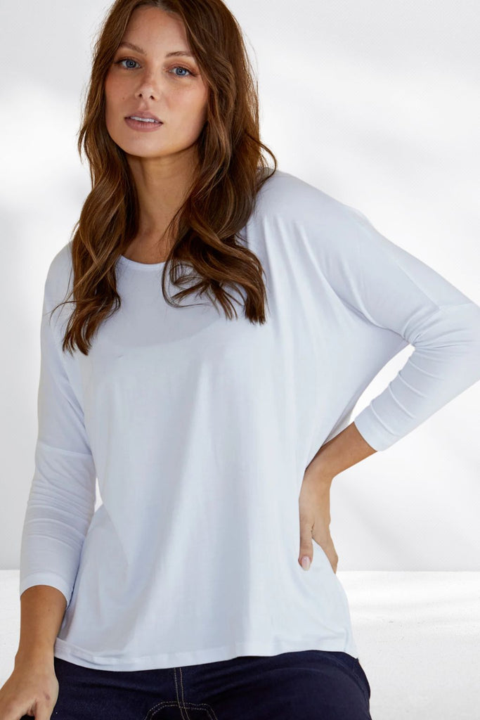 Betty Basics Milan 3/4 Sleeve Top White From BoxHill
