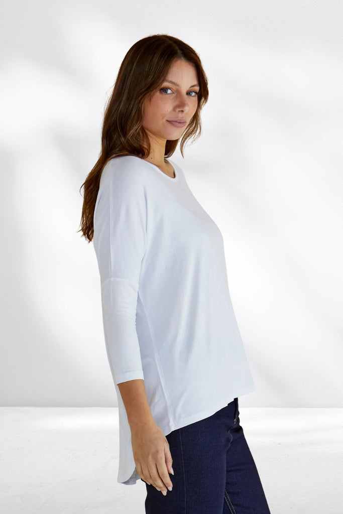 Betty Basics Milan 3/4 Sleeve Top White From BoxHill