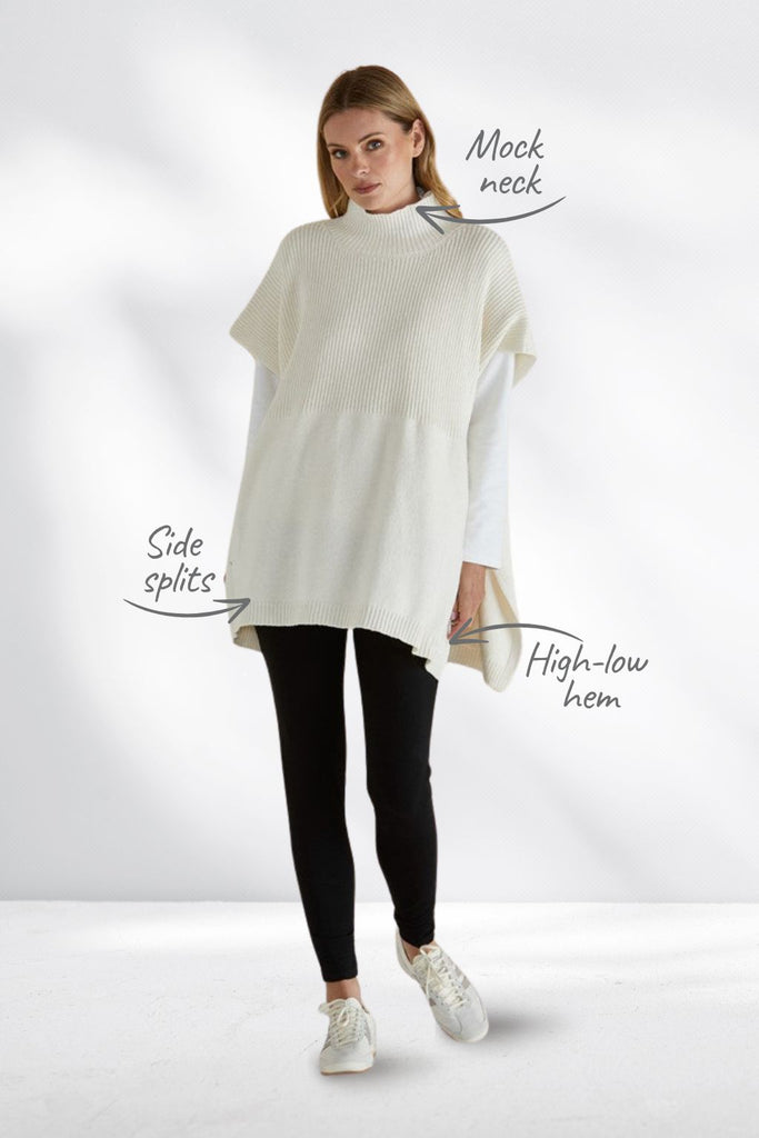 Betty Basics Paige Poncho Oat Neutral From BoxHill