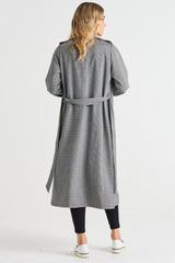 Betty Basics Ponte Trench Coat Black Houndstooth From BoxHill
