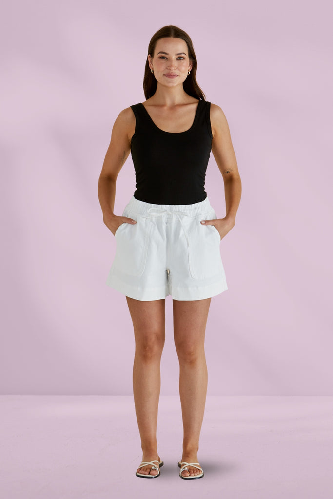 Betty Basics Relax Denim Shorts White From BoxHill