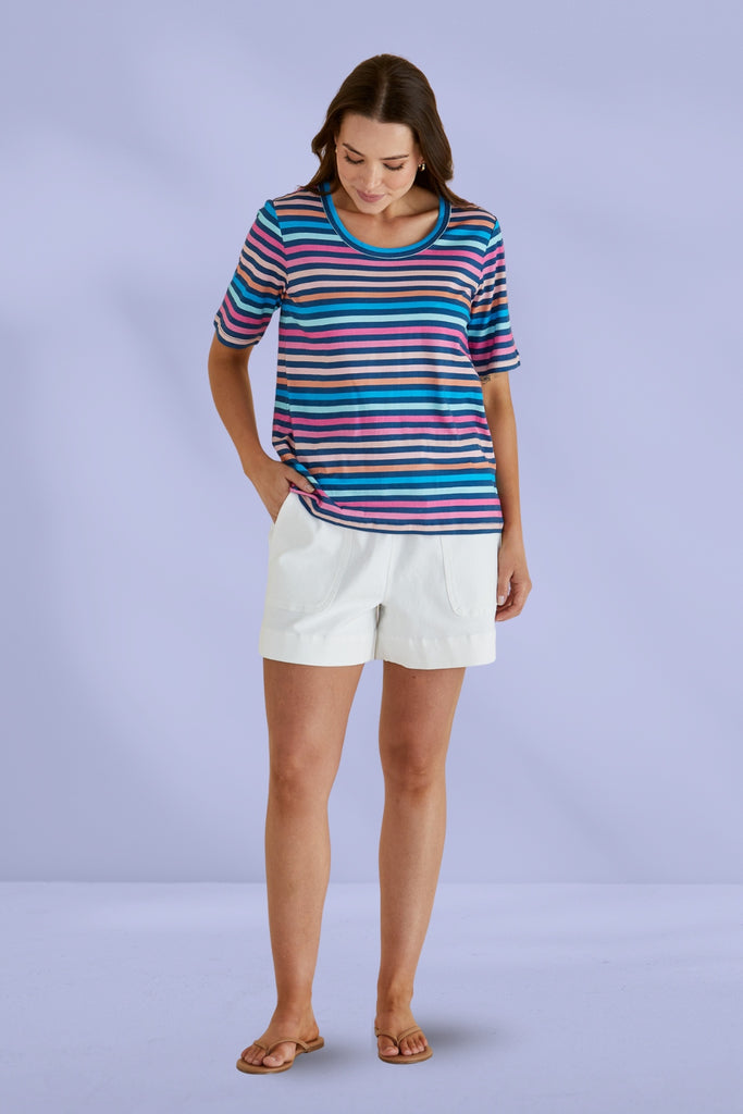 Betty Basics Riley Tee Multi Stripe From BoxHill