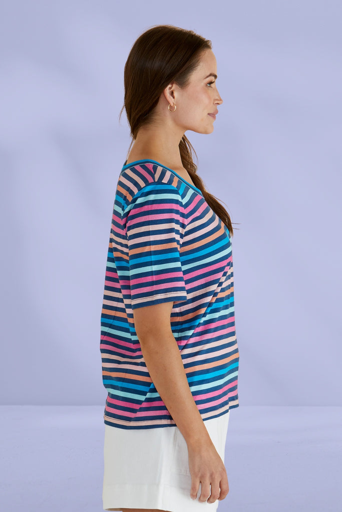 Betty Basics Riley Tee Multi Stripe From BoxHill