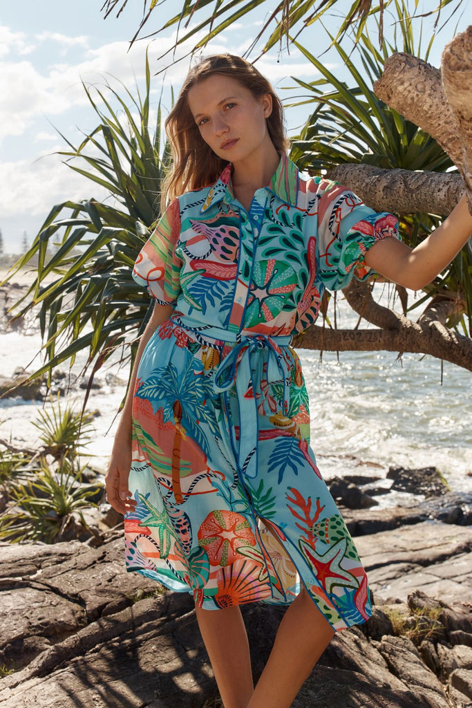Betty Basics Rio Reef Dress Reef Print Blue From BoxHill