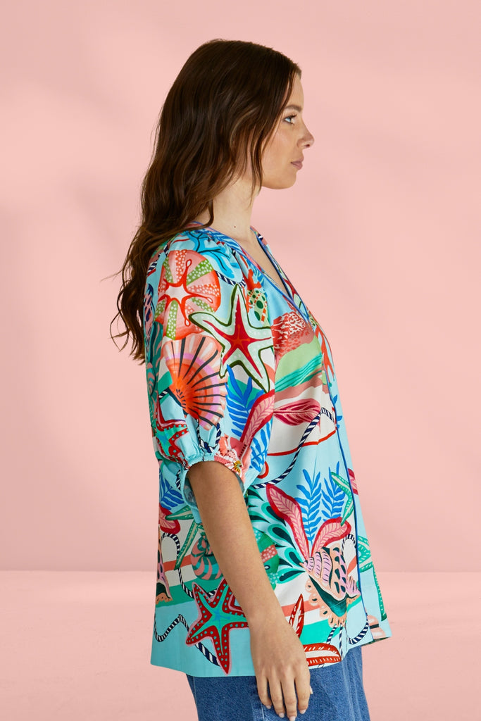 Betty Basics Rio Reef Shirt Reef Print Blue From BoxHill