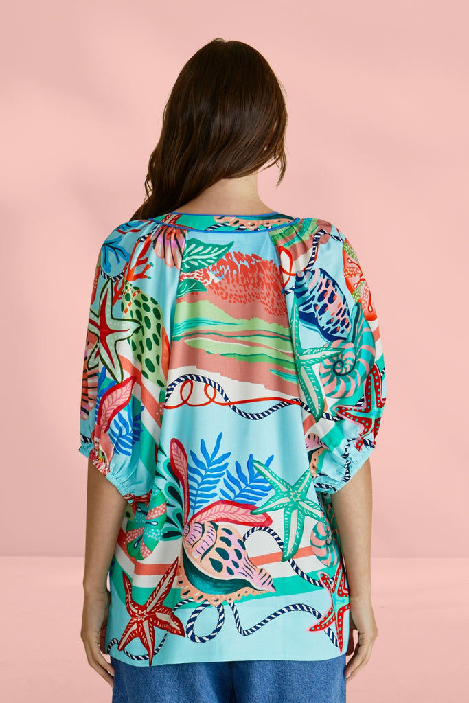 Betty Basics Rio Reef Shirt Reef Print Blue From BoxHill