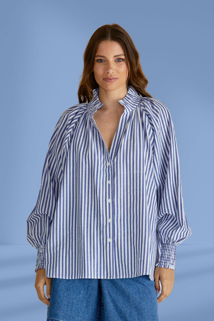 Betty Basics Romi Shirt Navy Stripe From BoxHill