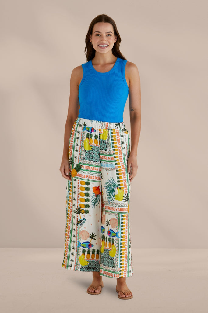 Betty Basics Sable Wide Leg Pants Paradise Print Multi From BoxHill