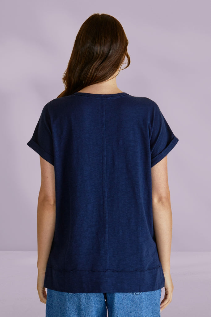 Betty Basics Shirley Short Sleeve Tee Navy From BoxHill