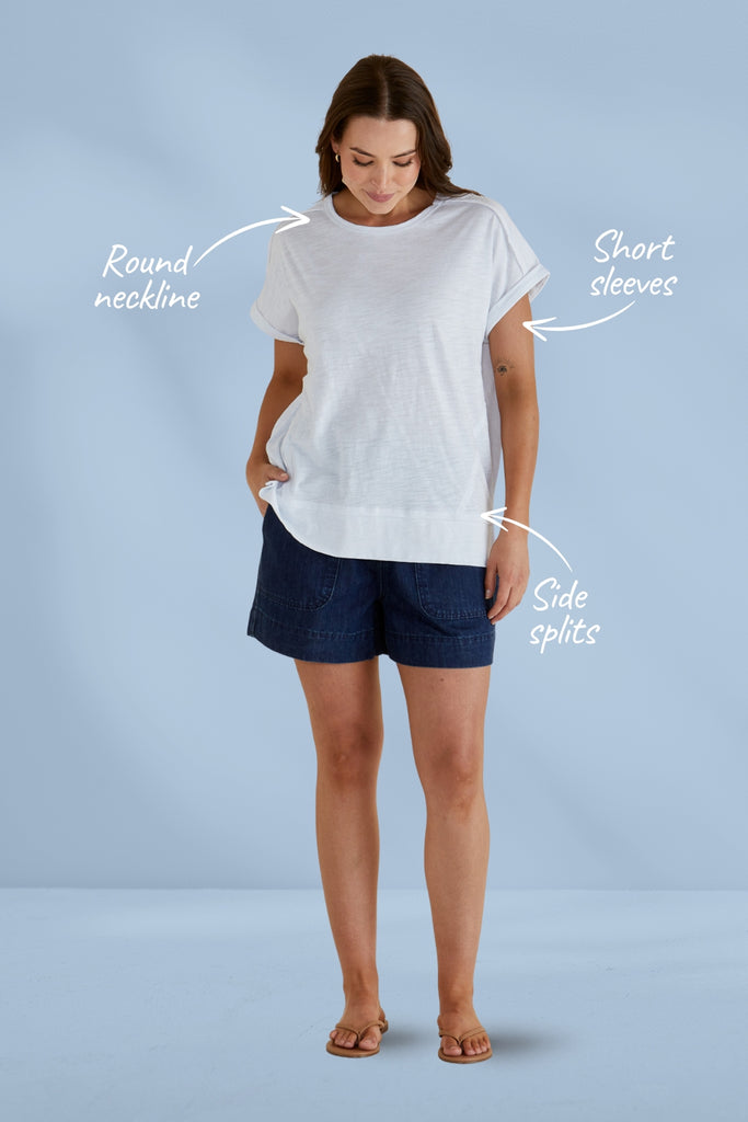 Betty Basics Shirley Short Sleeve Tee White From BoxHill