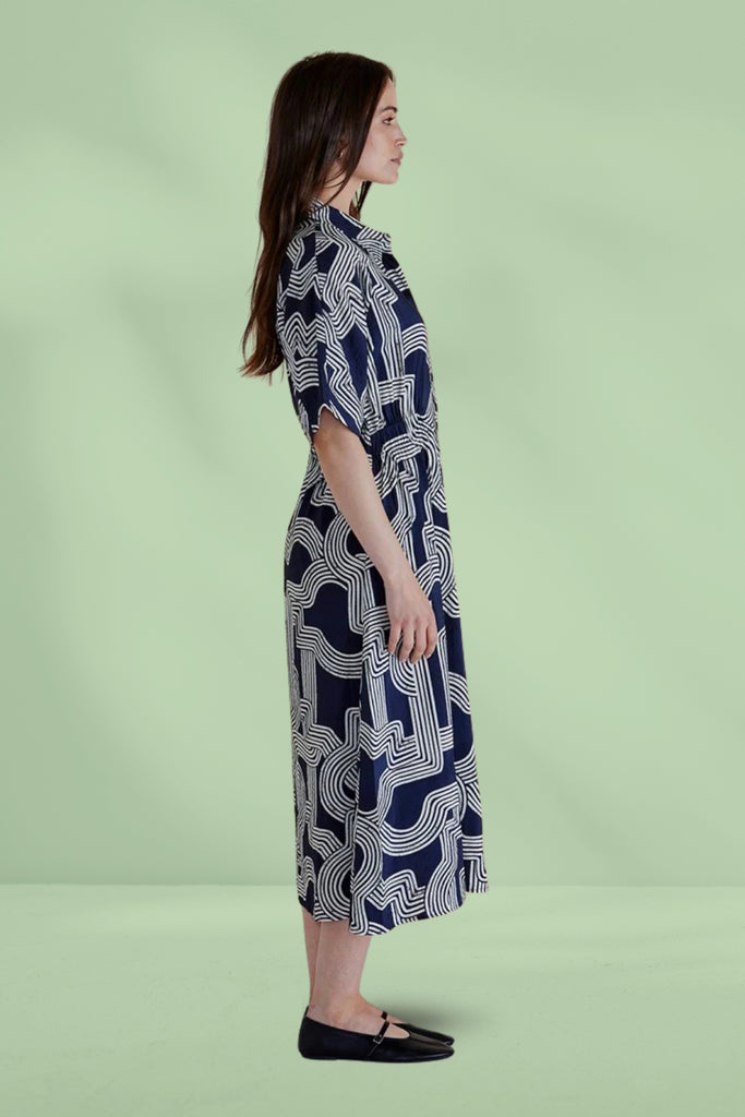 Betty Basics Skye Dress Navy Geo From BoxHill