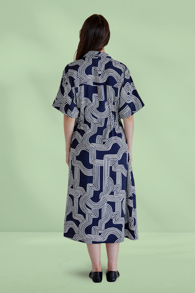 Betty Basics Skye Dress Navy Geo From BoxHill