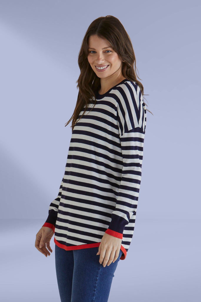 Betty Basics Sophie Knit Jumper Navy Stripe From BoxHill