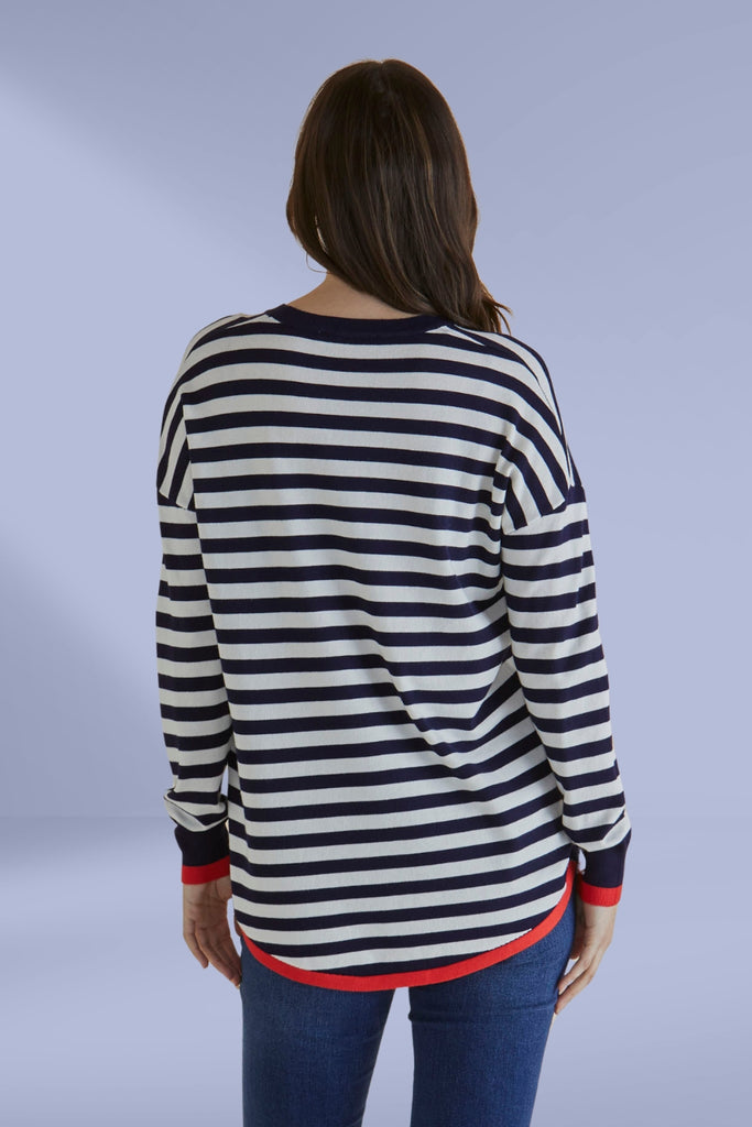 Betty Basics Sophie Knit Jumper Navy Stripe From BoxHill