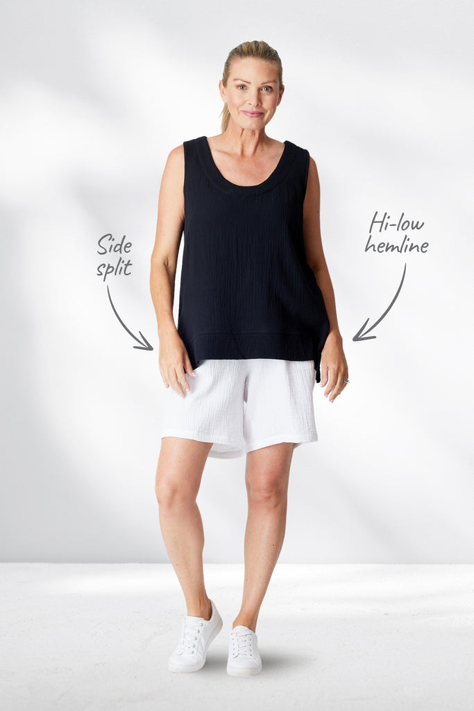 Cordelia St Bonded Vee Top Black From BoxHill