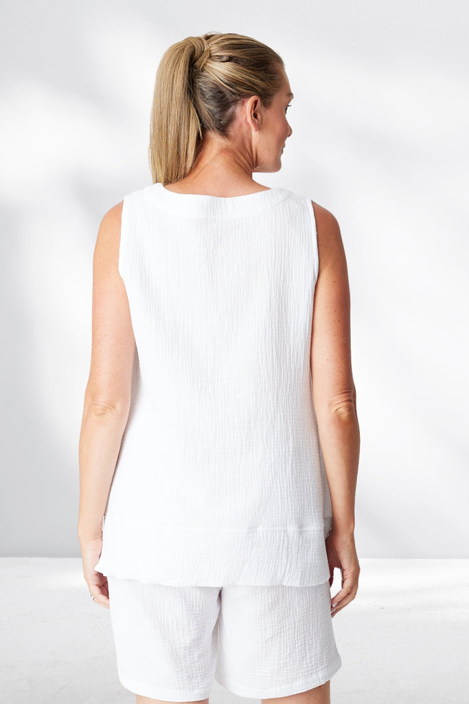 Cordelia St Bonded Vee Top White From BoxHill