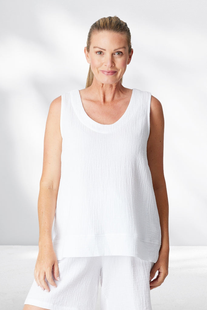 Cordelia St Bonded Vee Top White From BoxHill