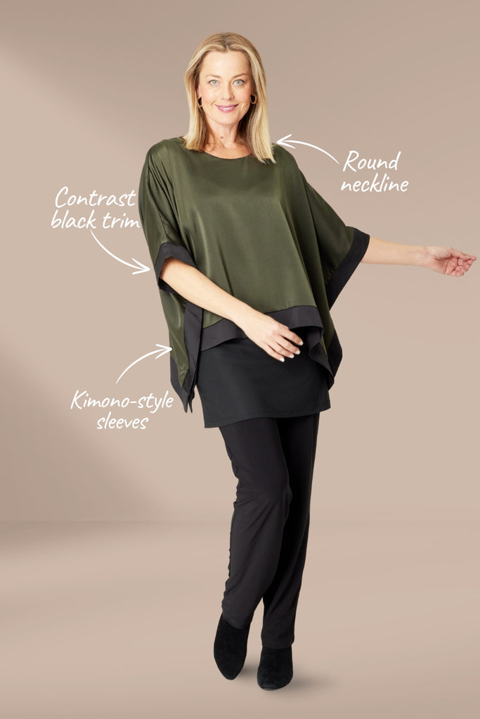 Cordelia St Colour Blast Block Top Khaki Black From BoxHill