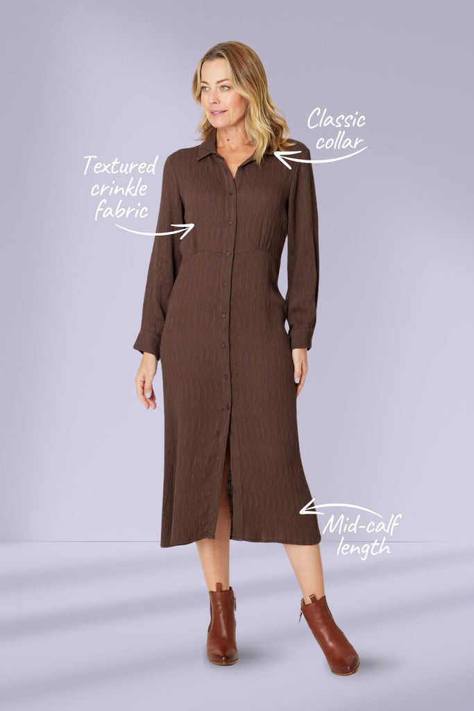 Cordelia St Crinkle Dress Chocolate From BoxHill