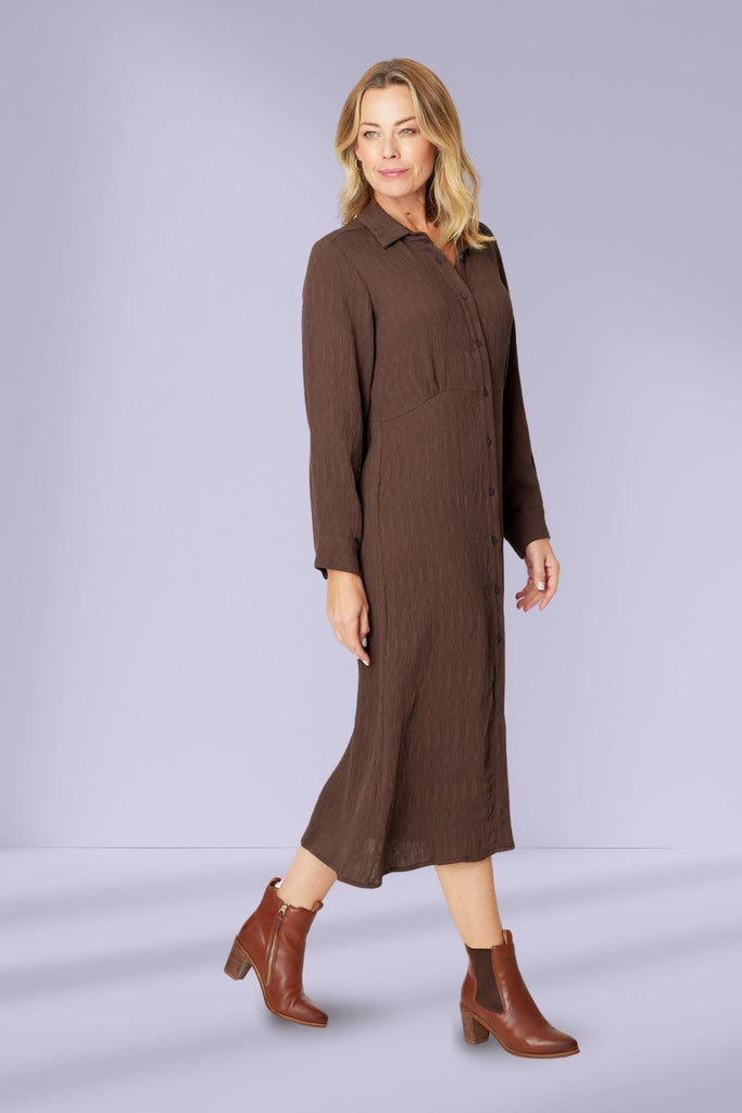 Cordelia St Crinkle Dress Chocolate From BoxHill