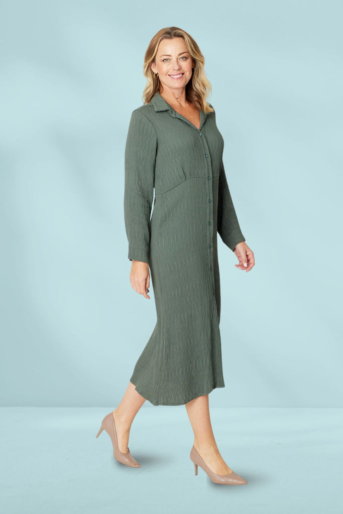 Cordelia St Crinkle Dress Forest From BoxHill