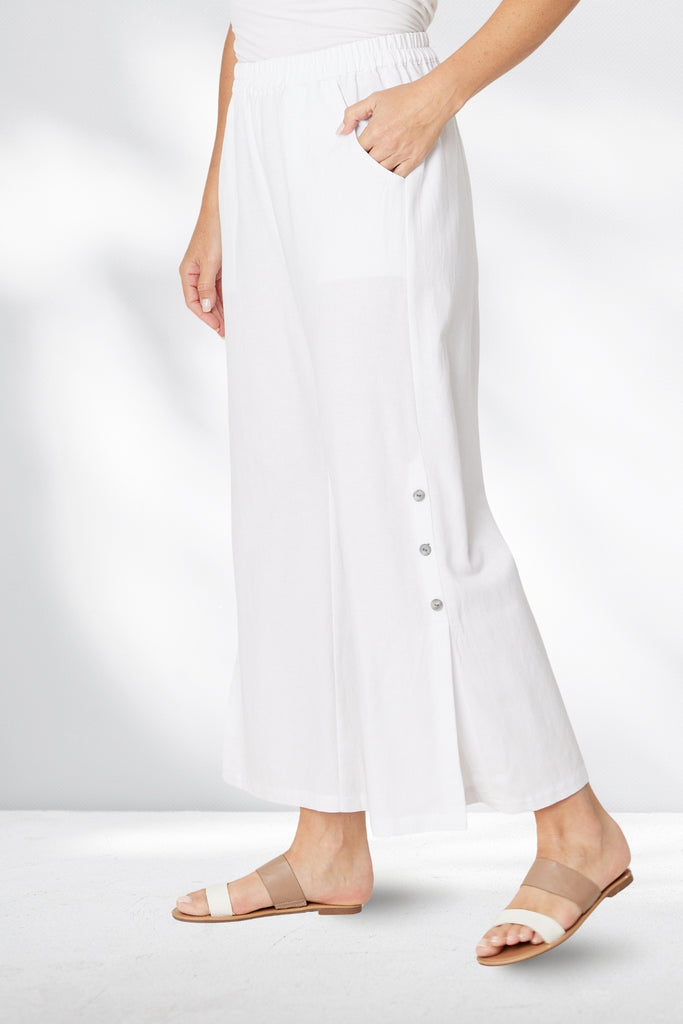 Cordelia St Linen Shores Pants White From BoxHill