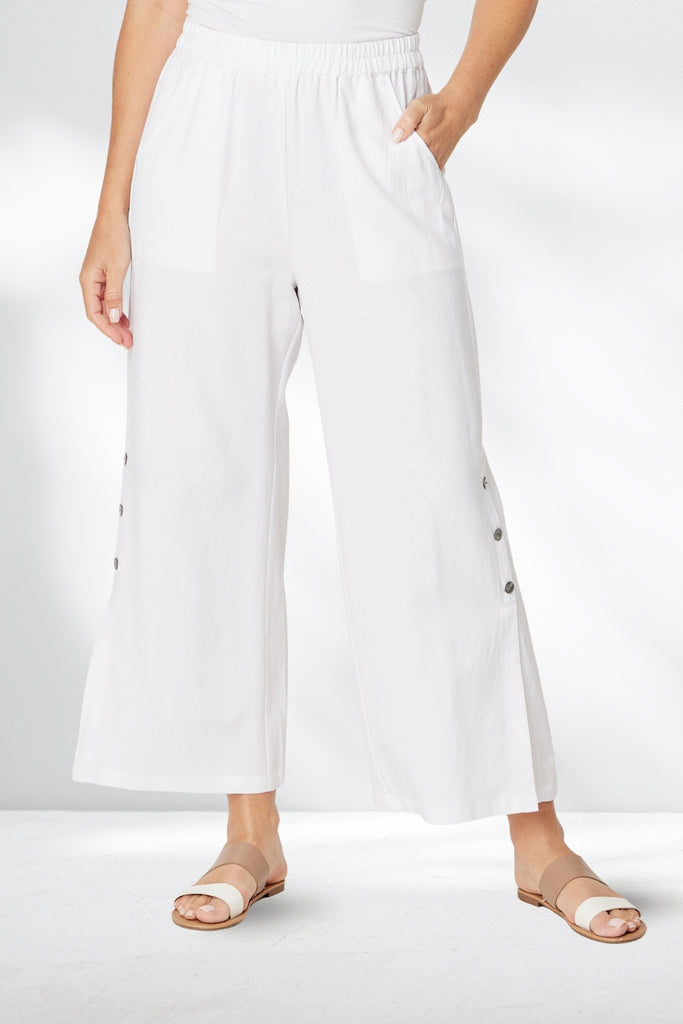 Cordelia St Linen Shores Pants White From BoxHill