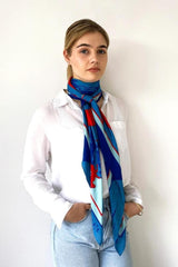 Dark Hampton The Jamieson Cashmere Modal Scarf Blue Red One Size Blue/Red From BoxHill