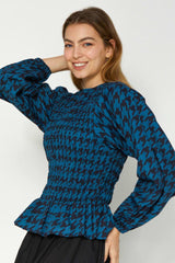 Dear Sutton Sloane Top Midnight Houndstooth From BoxHill