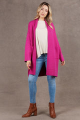 Eb and Ive Alawa Cardigan Magenta From BoxHill