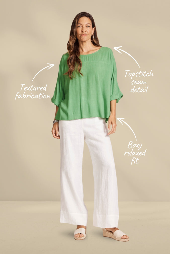 Eb and Ive Alesia Relaxed Top Jade From BoxHill