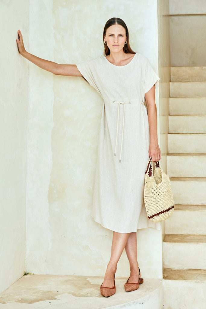 Eb and Ive Alesia Rope Tie Dress Tusk From BoxHill