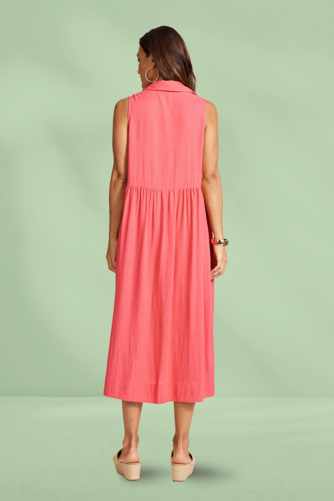 Eb and Ive Alesia Sleeveless Shirt Dress Melon From BoxHill