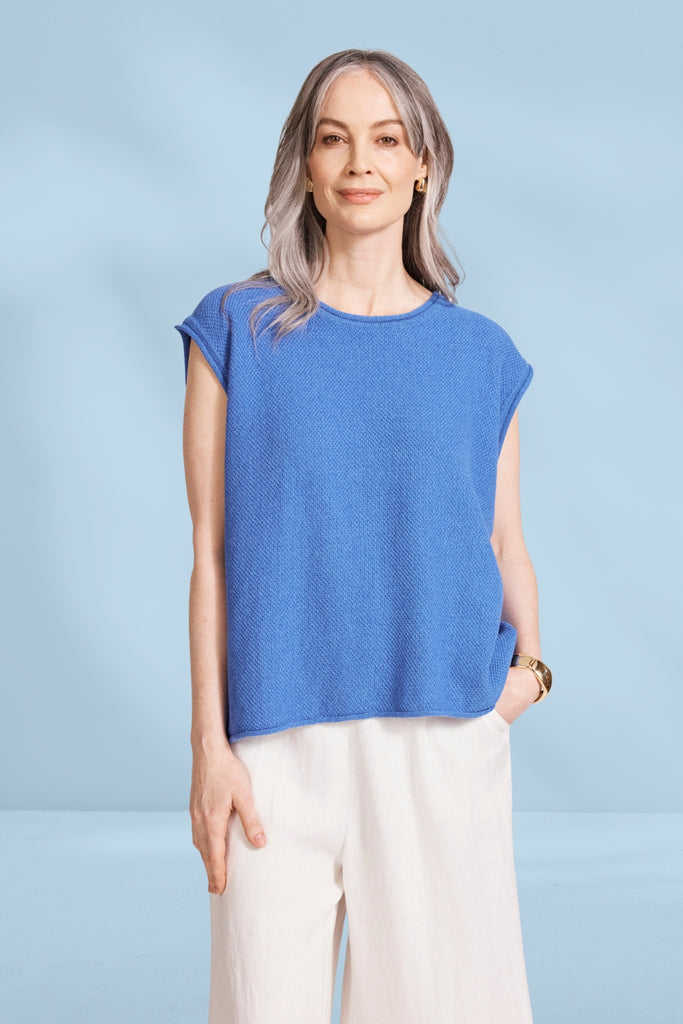 Eb and Ive Artemis Sleeveless Knit Top Aegean From BoxHill