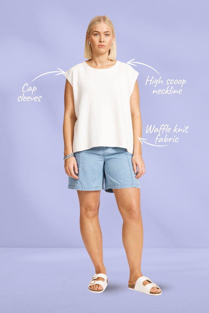 Eb and Ive Artemis Sleeveless Knit Top White From BoxHill