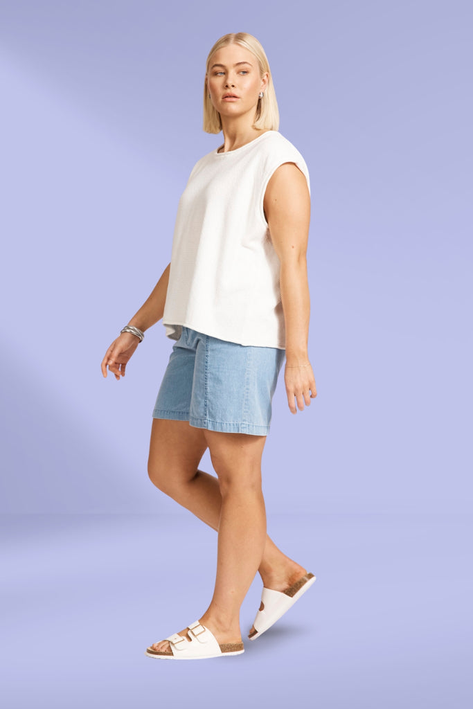Eb and Ive Artemis Sleeveless Knit Top White From BoxHill