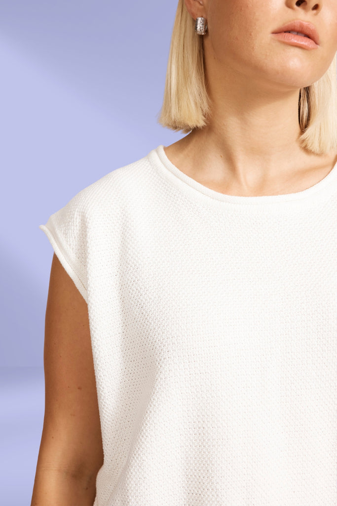 Eb and Ive Artemis Sleeveless Knit Top White From BoxHill