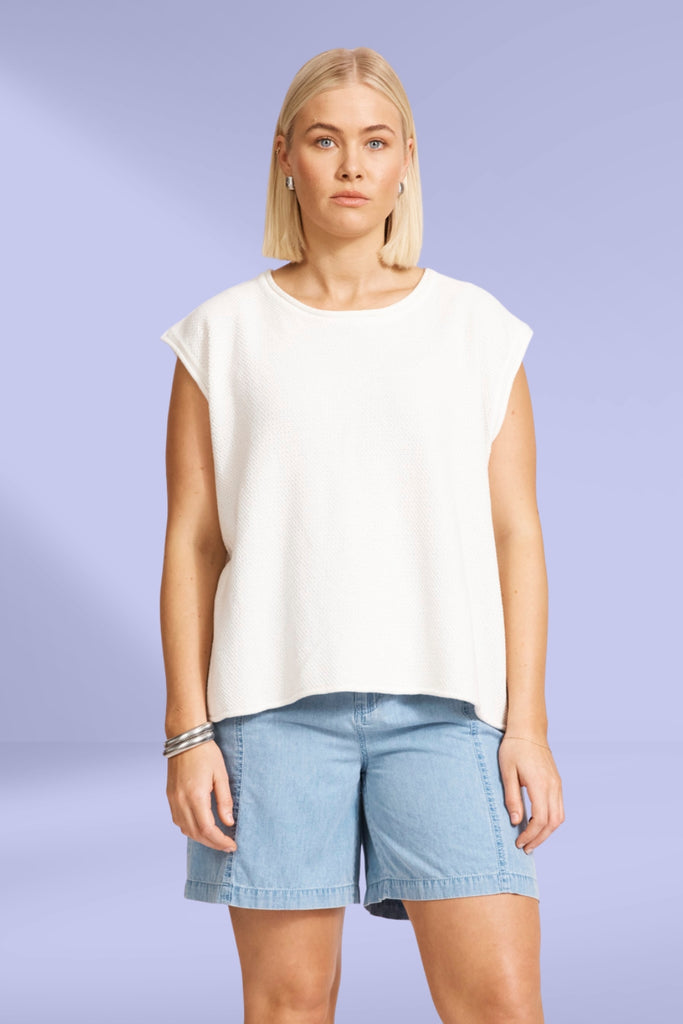 Eb and Ive Artemis Sleeveless Knit Top White From BoxHill
