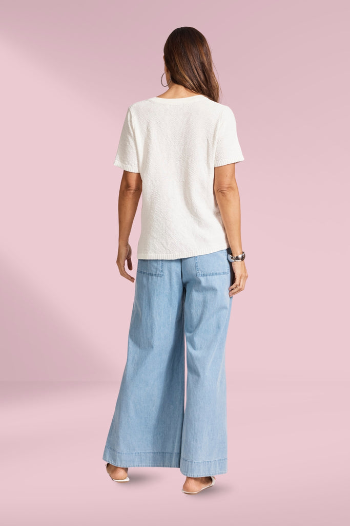 Eb and Ive Artemis V Knit Top White From BoxHill