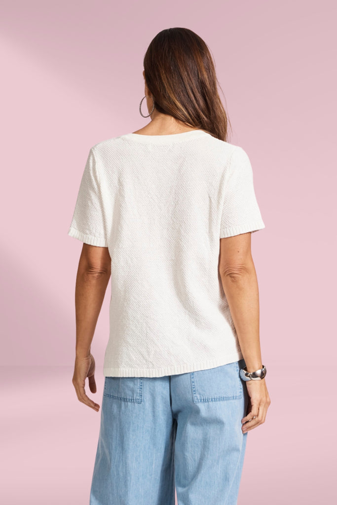 Eb and Ive Artemis V Knit Top White From BoxHill