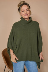 Eb and Ive Nawi Poncho Olive From BoxHill