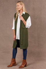 Eb and Ive Nawi Vest Olive From BoxHill